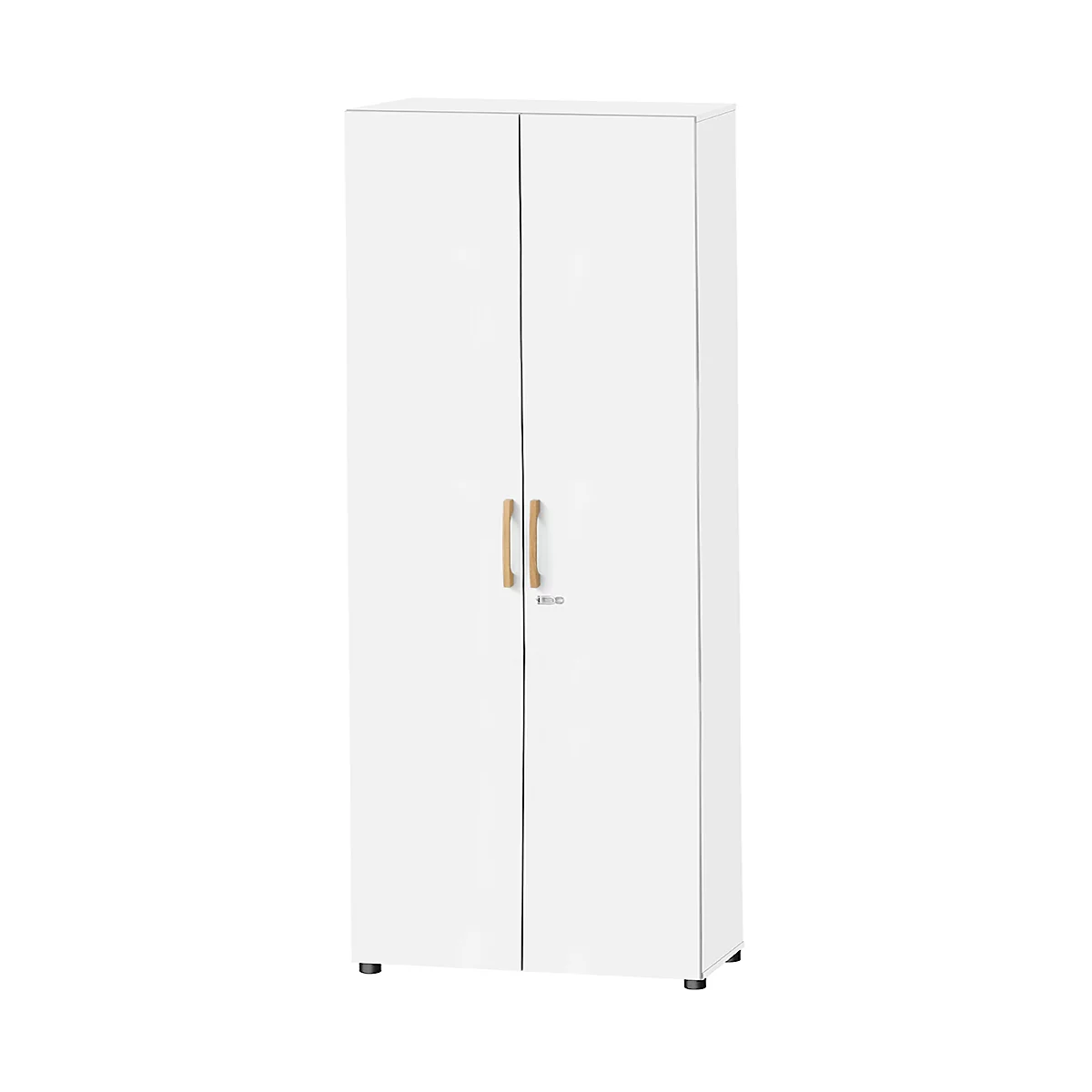 Schäfer Shop Select Armoire Start Off Wood, 6 HC, verrouillable, L 800 x P 420 x H 2240 mm, bois, blanc