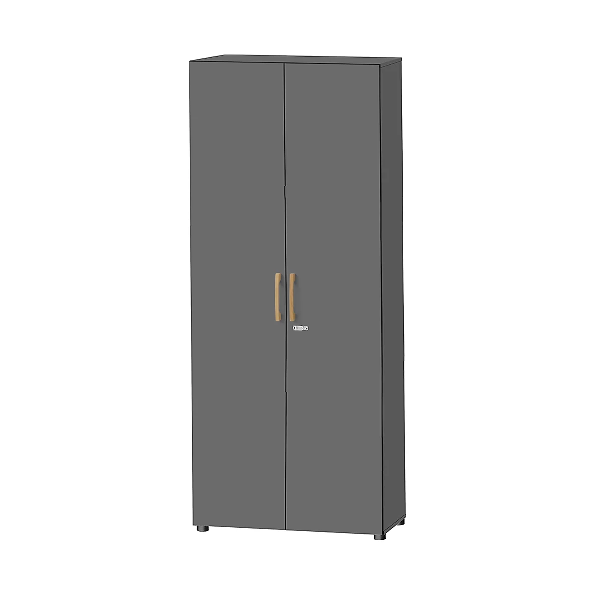 Schäfer Shop Select Armoire Start Off Wood, 6 HC, verrouillable, L 800 x P 420 x H 2240 mm, bois, graphite