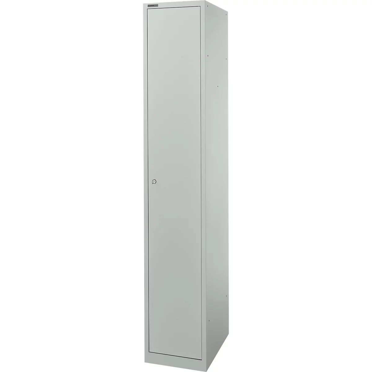 Schäfer Shop Select Armoire vestiaire, 1 compartiment L 350 mm, avec 4 étagères, verrouillable, gris clair/gris clair