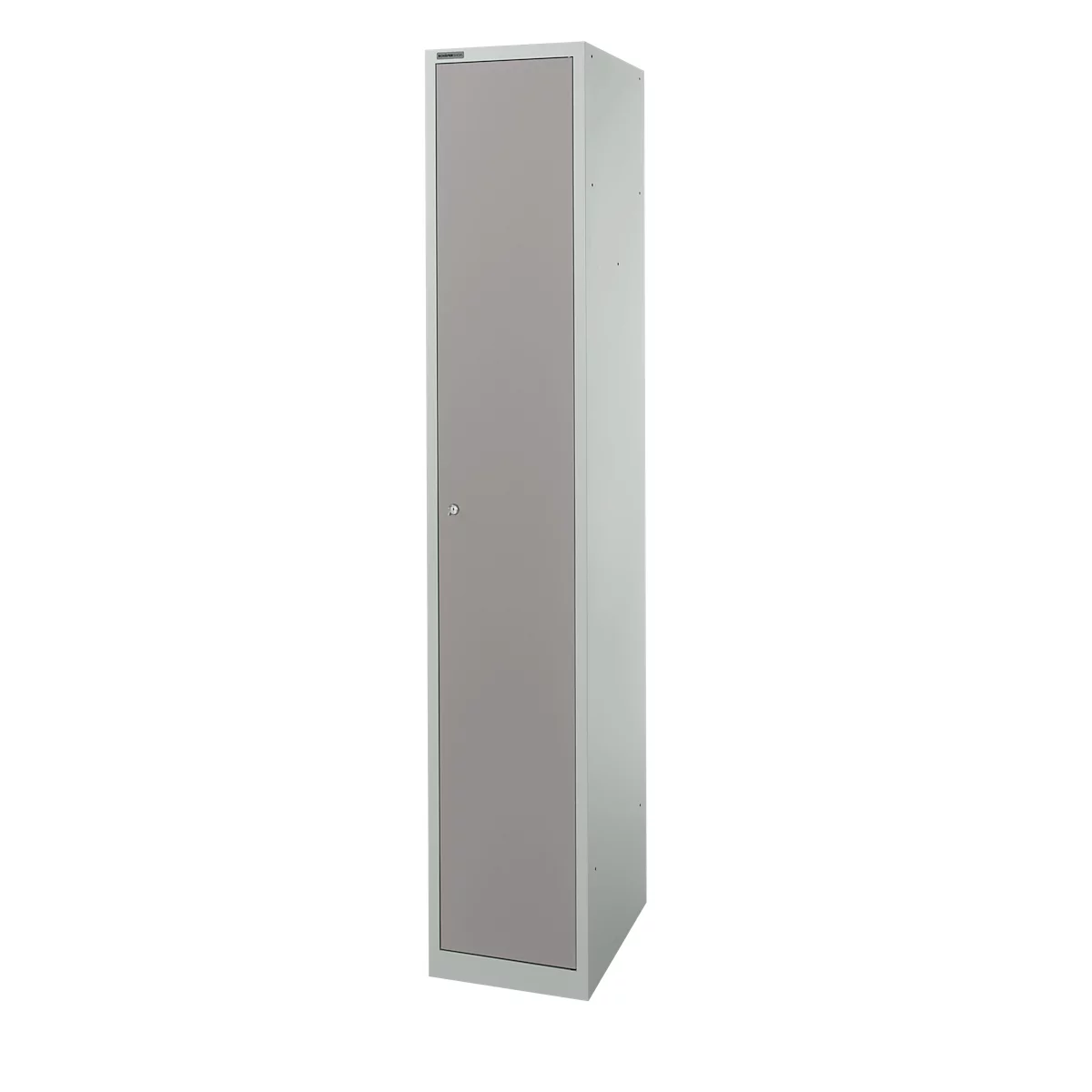 Schäfer Shop Select Armoire vestiaire, 1 compartiment L 350 mm, avec 4 étagères, verrouillable, gris clair/gris platine