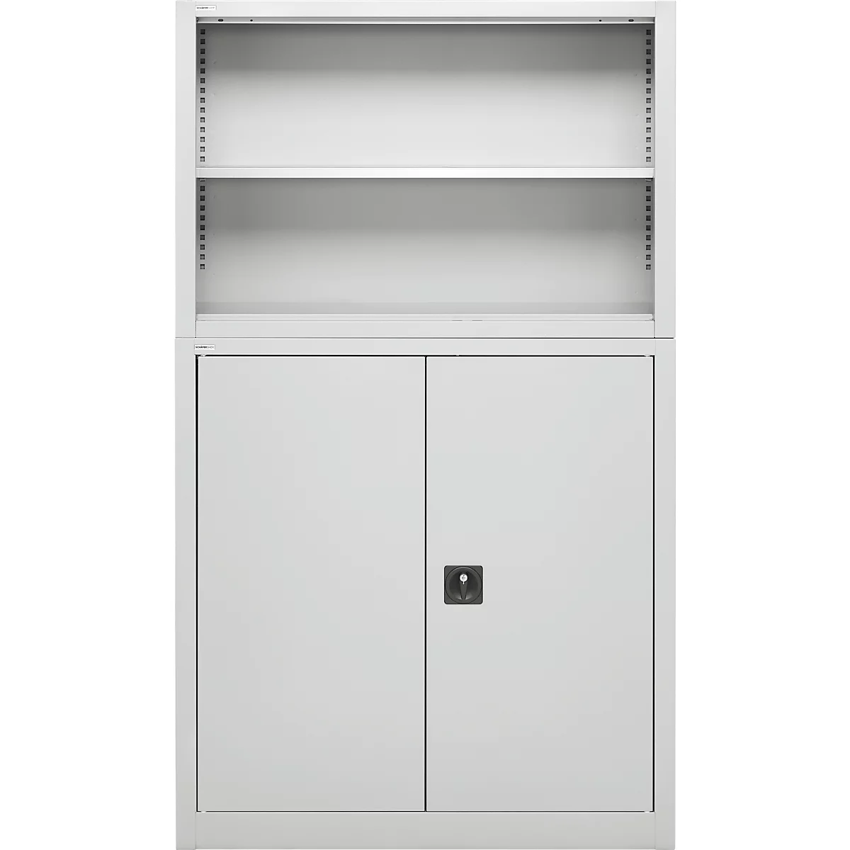 Schäfer Shop Select Aufsatzregal MS, 2 OH, B 1200 x T 400 x H 800 mm, Stahlblech, Lichtgrau