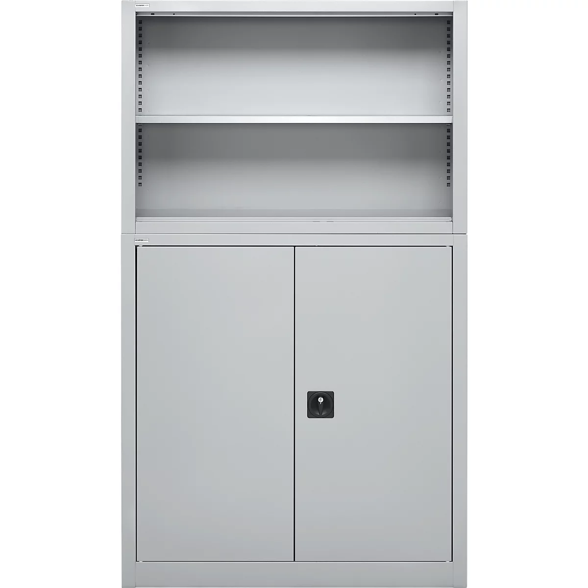 Schäfer Shop Select Aufsatzregal MS, 2 OH, B 1200 x T 400 x H 800 mm, Stahlblech, Weißaluminium