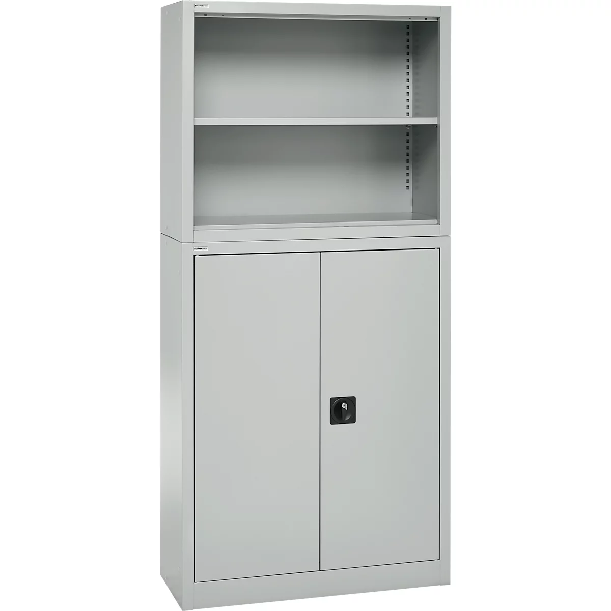 Schäfer Shop Select Aufsatzregal MS, 2 OH, B 800 x T 400 x H 800 mm, Stahlblech, Lichtgrau