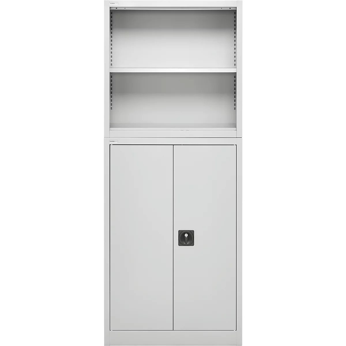 Schäfer Shop Select Aufsatzregal MS, 2 OH, B 800 x T 400 x H 800 mm, Stahlblech, Lichtgrau