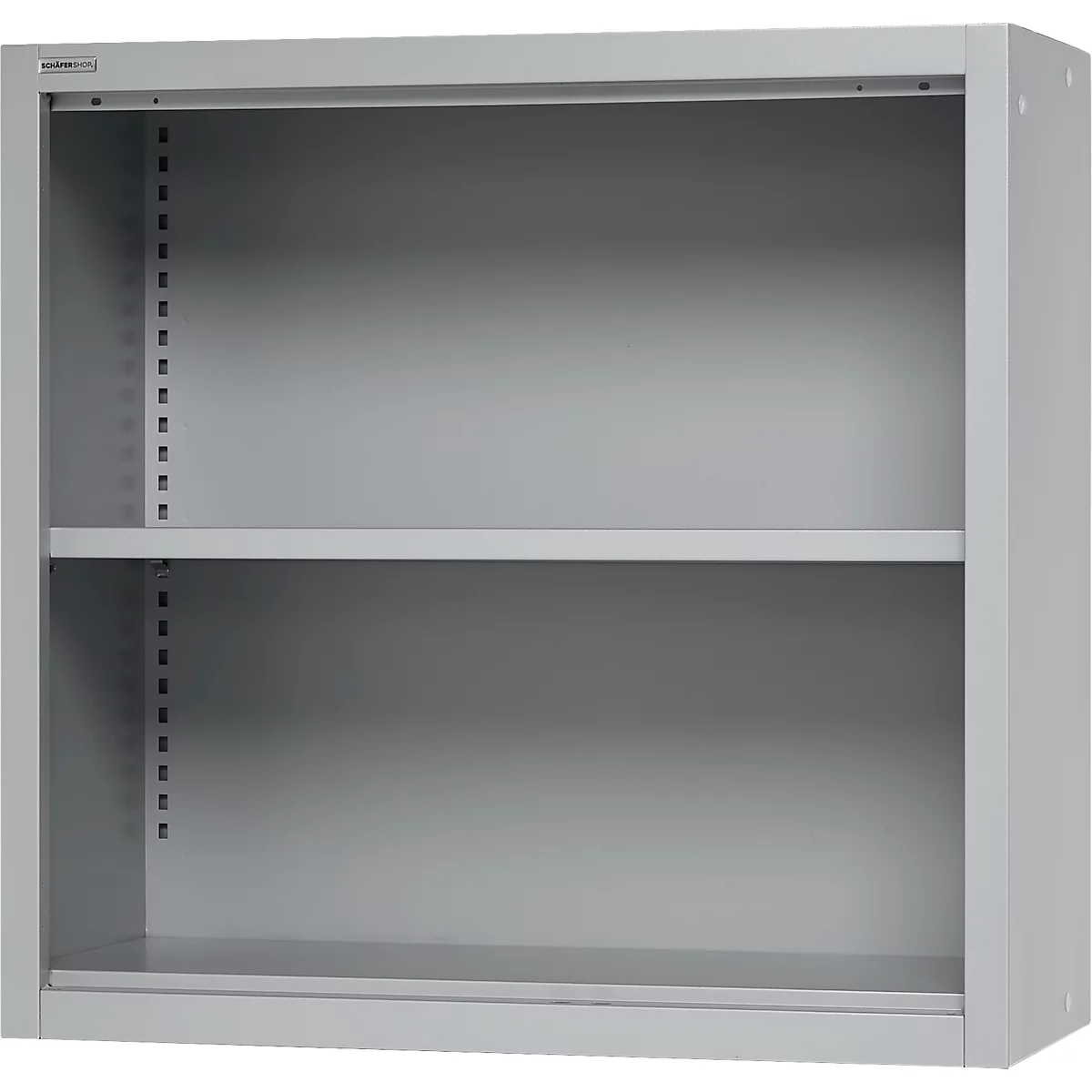 Schäfer Shop Select Aufsatzregal MS, 2 OH, B 800 x T 400 x H 800 mm, Stahlblech, Weissaluminium