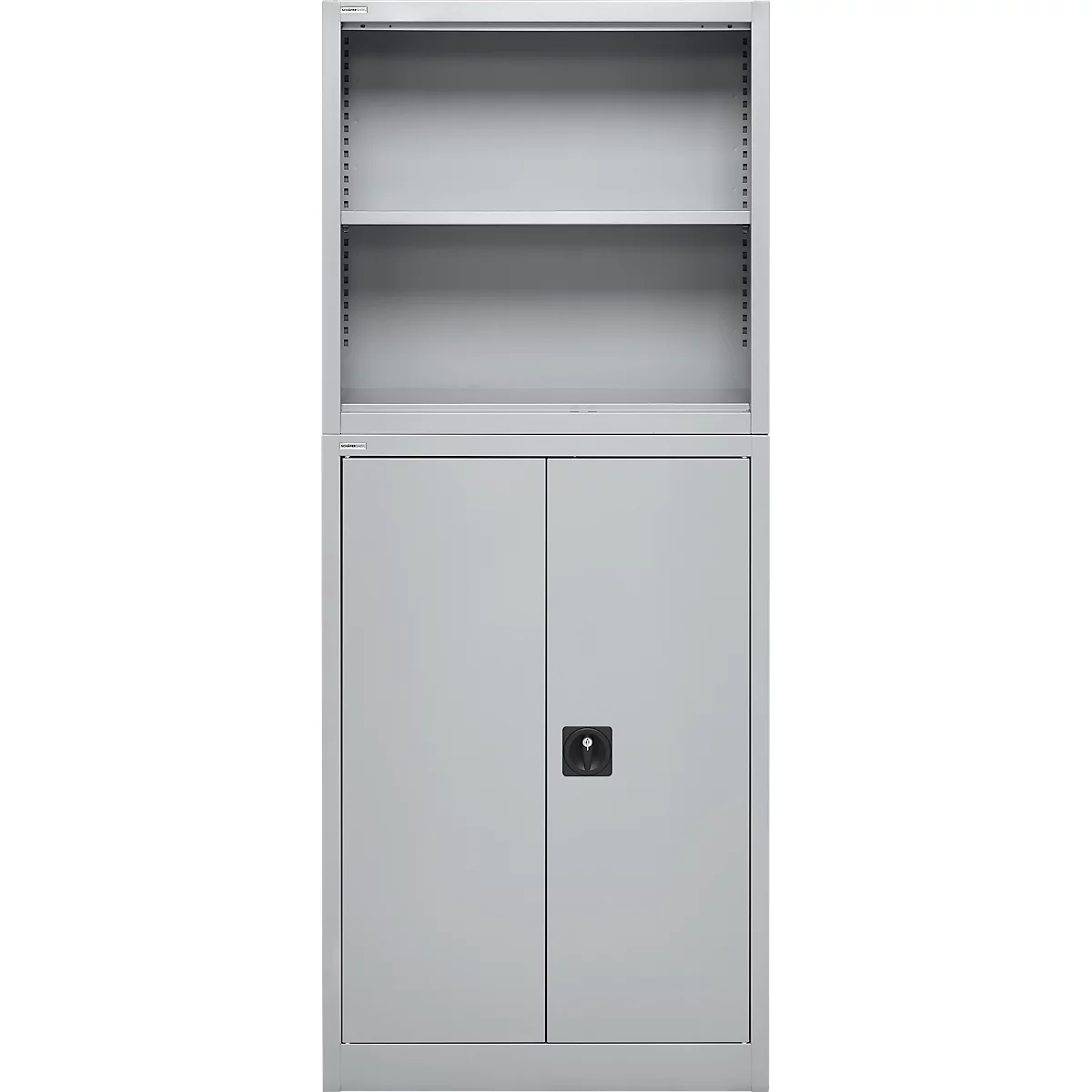 Schäfer Shop Select Aufsatzregal MS, 2 OH, B 800 x T 400 x H 800 mm, Stahlblech, Weissaluminium