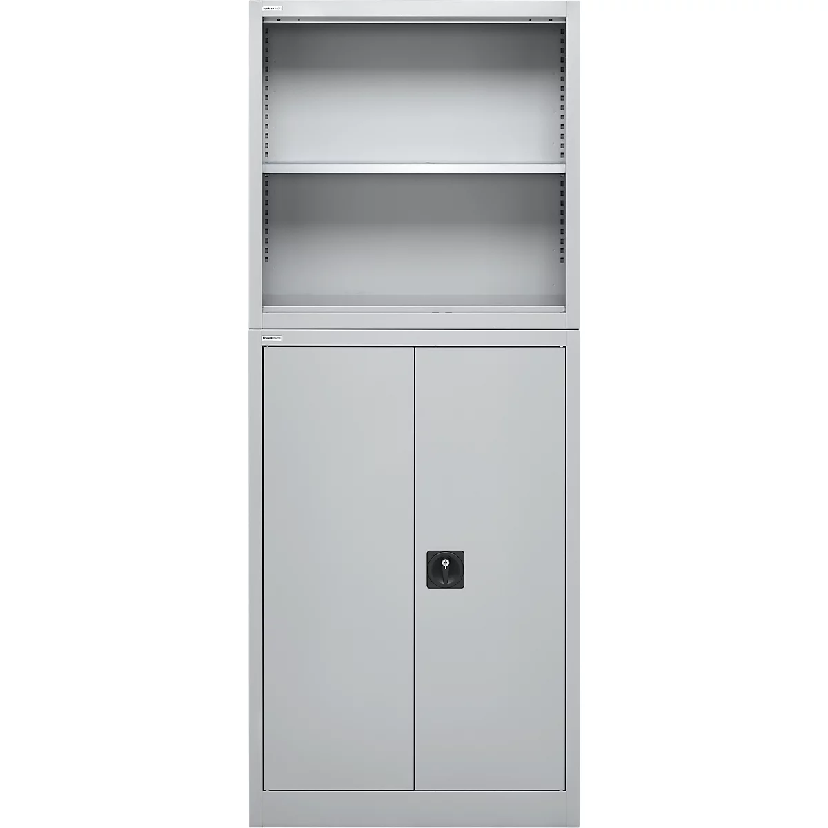 Schäfer Shop Select Aufsatzregal MS, 2 OH, B 800 x T 400 x H 800 mm, Stahlblech, Weißaluminium