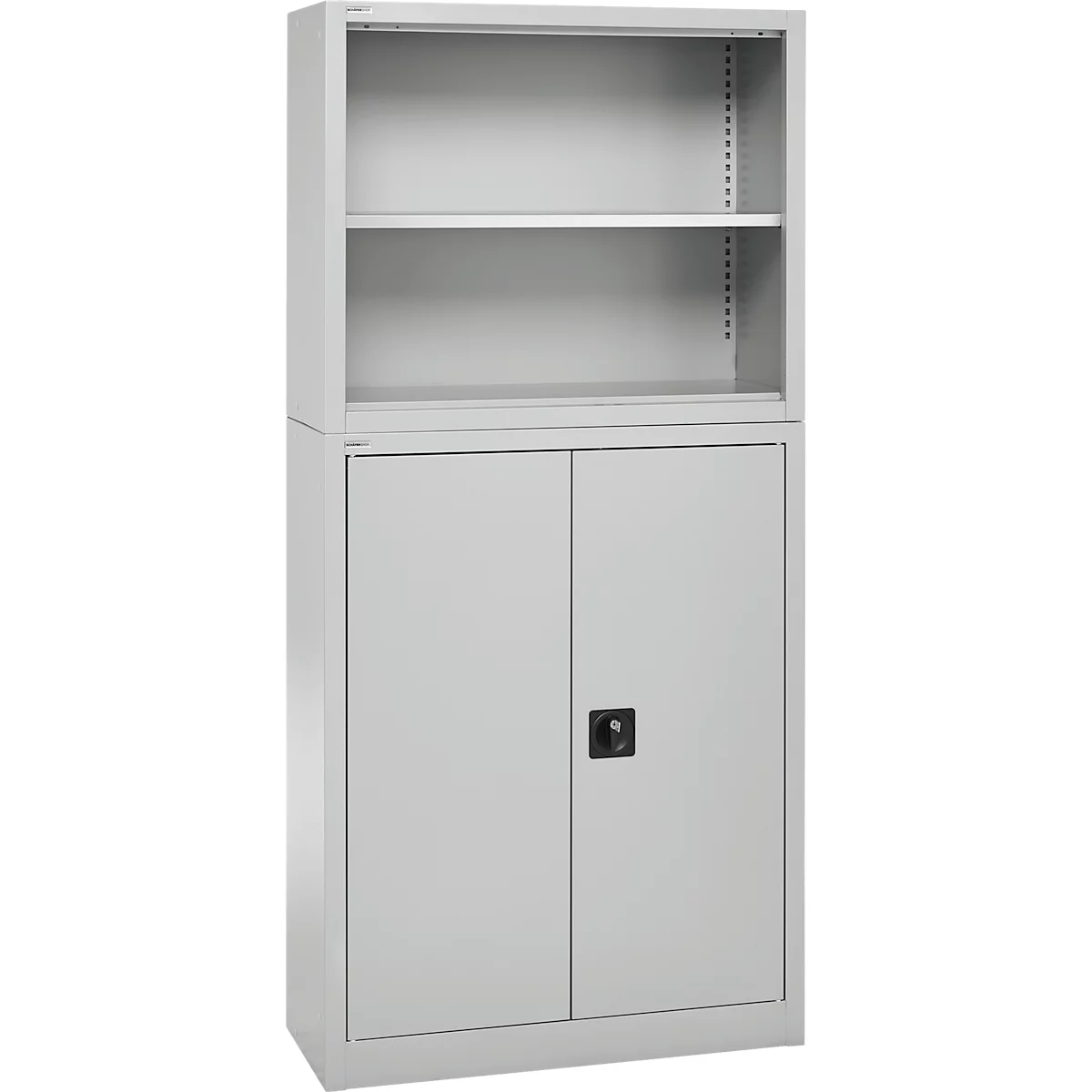Schäfer Shop Select Aufsatzregal MS, 2 OH, B 950 x T 400 x H 800 mm, Stahlblech, Lichtgrau