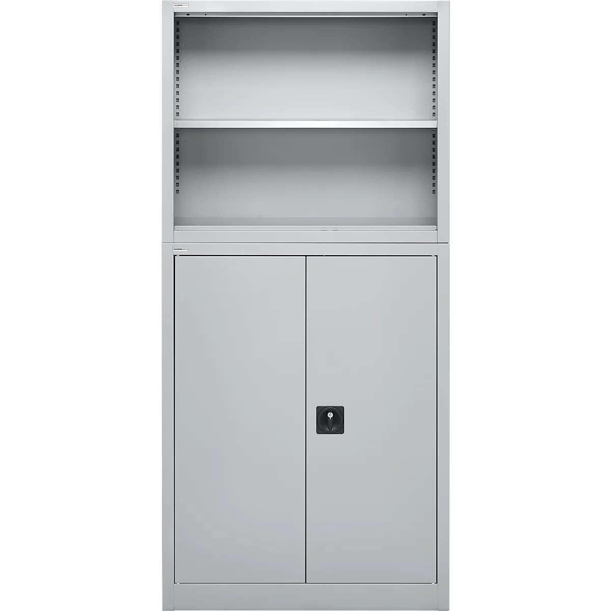 Schäfer Shop Select Aufsatzregal MS, 2 OH, B 950 x T 400 x H 800 mm, Stahlblech, Weißaluminium