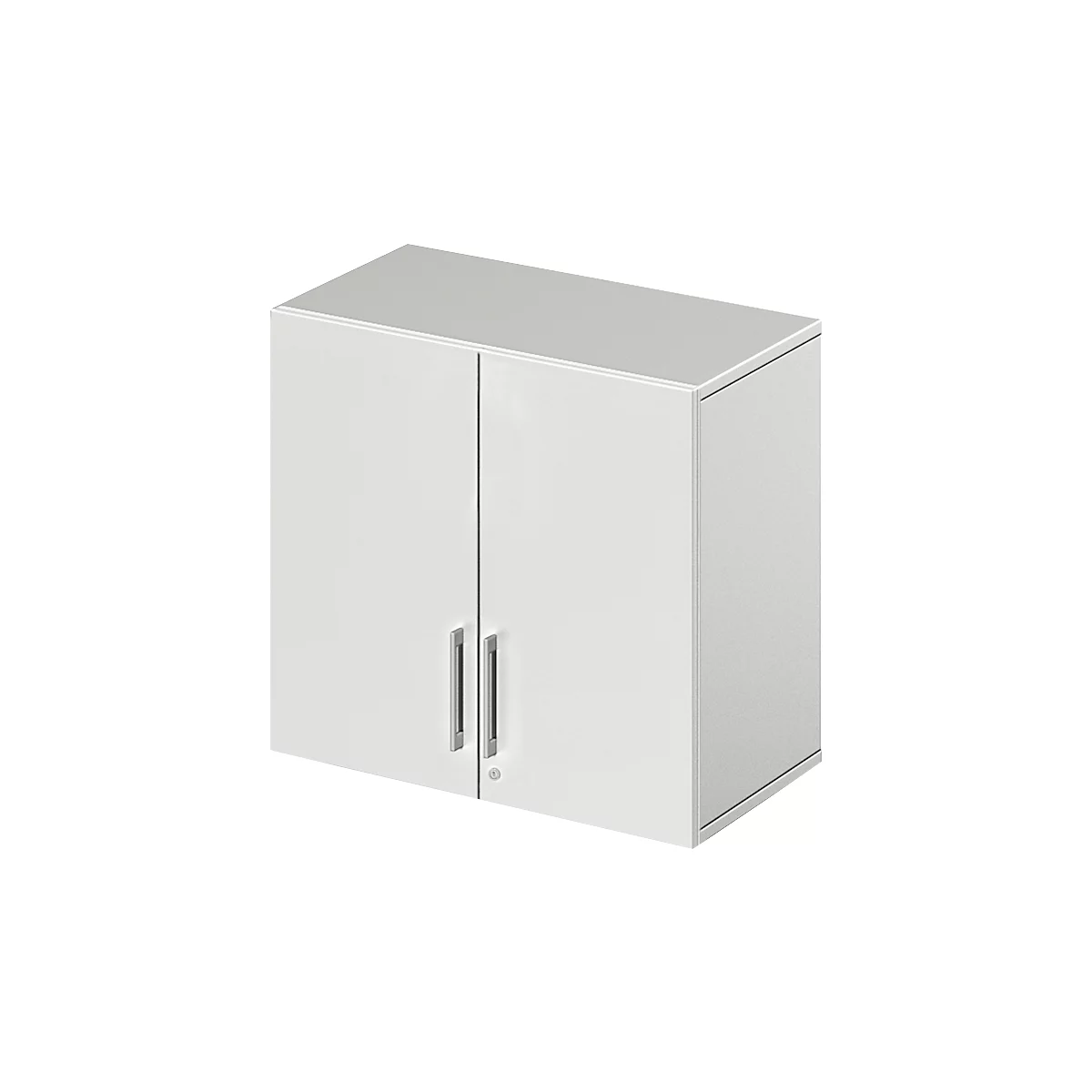 Schäfer Shop Select Aufsatzschrank LOGIN, 2 Ordnerhöhen, Griffe unten, B 800 x T 420 x H 726 mm, lichtgrau/lichtgrau