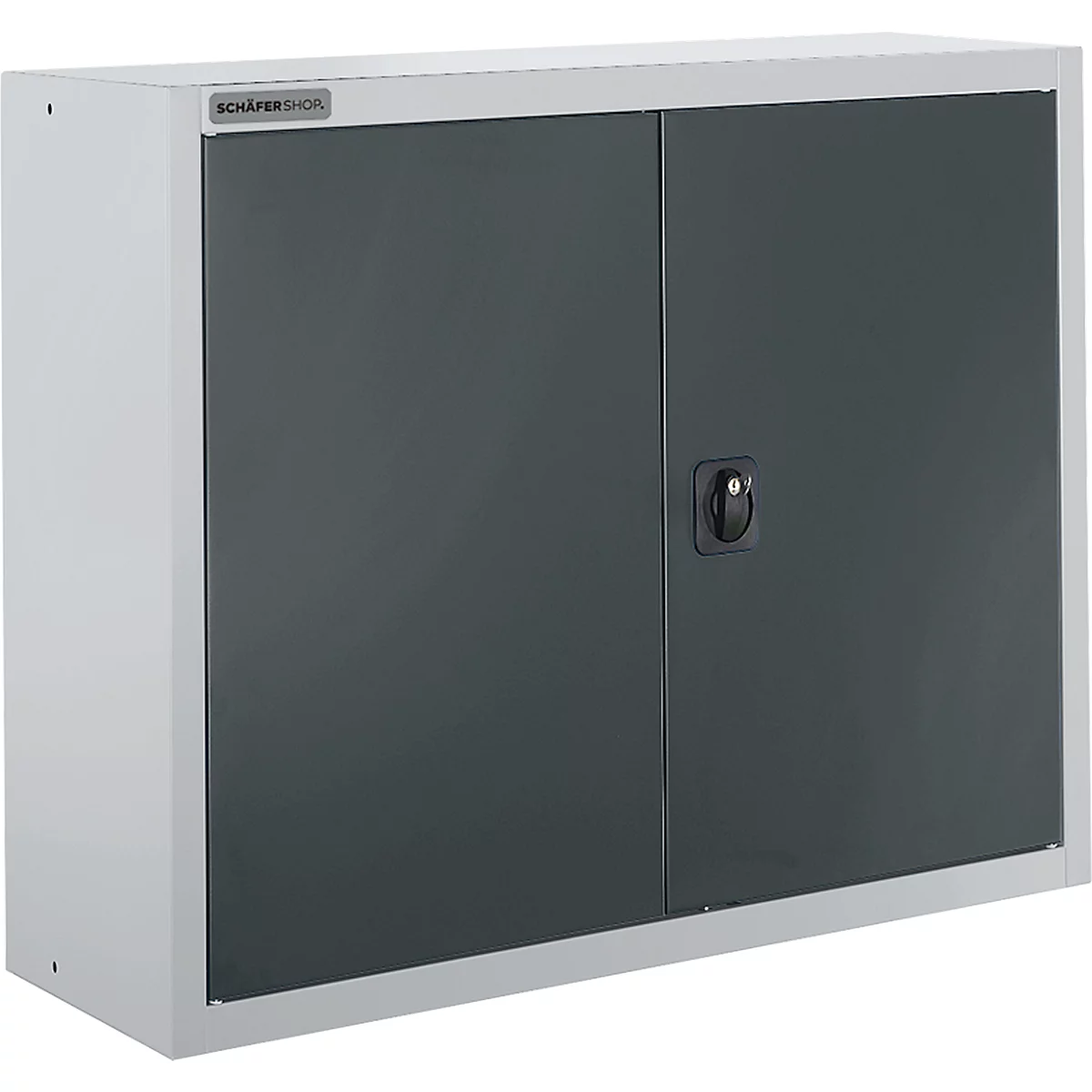 Schäfer Shop Select Aufsatzschrank MS 8408i, B 800 x T 400 x H 800 mm, 1 Boden, Stahl, weißaluminium RAL 9006/anthrazitgrau RAL 7016