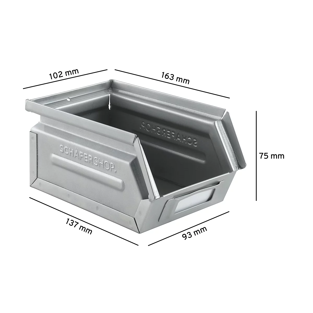Schäfer Shop Select Bac à bec, 0,9 l, 2,5 kg, L 163 x l 102 x H 75 mm, acier électro-galvanisé