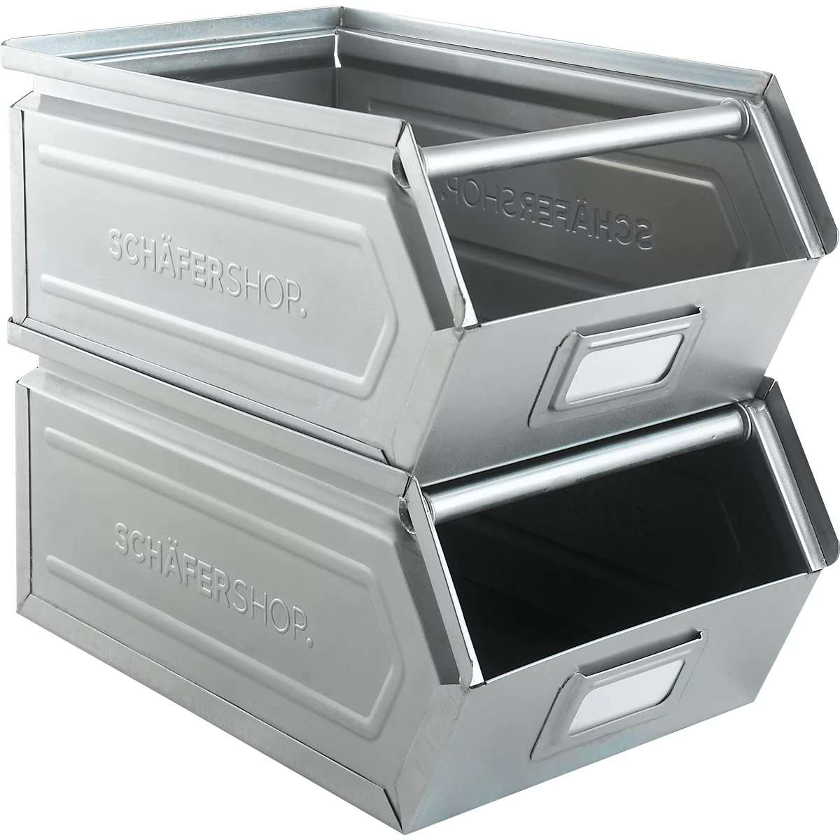 Schäfer Shop Select Bac à bec avec barre de support, acier, L 361 x l 211 x H 145 mm, 8,5 l, 60 kg, électro-galvanisé