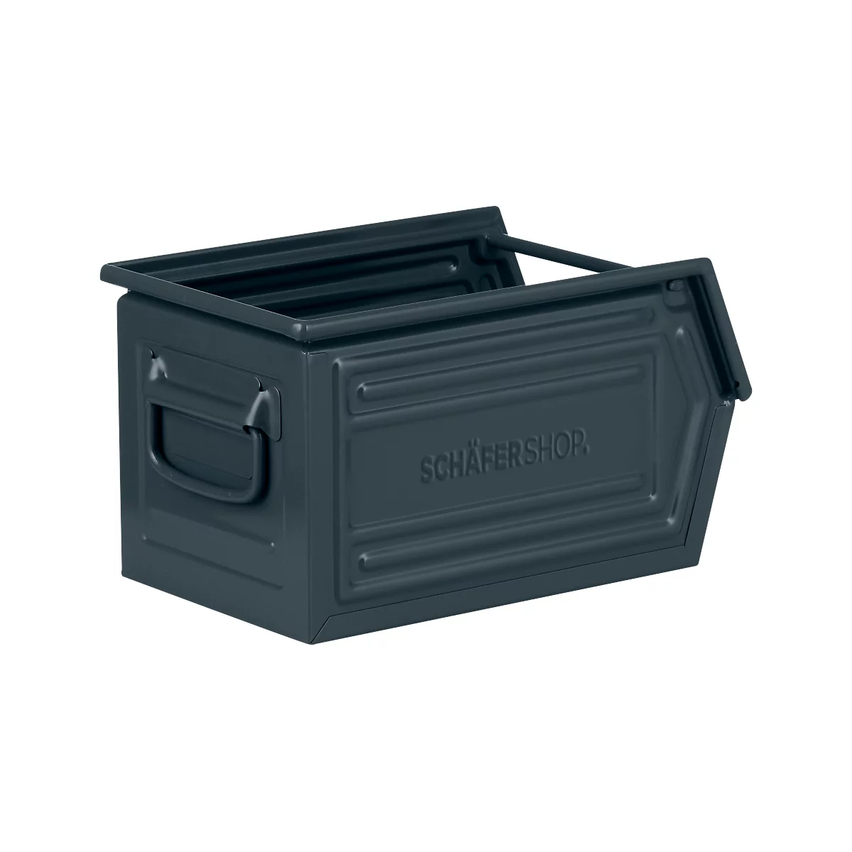 Schäfer Shop Select Bac à bec, avec barre de support, L 377 x l 211 x H 201 mm, 11,5 l, 60 kg, acier, RAL 5008 (bleu gris)