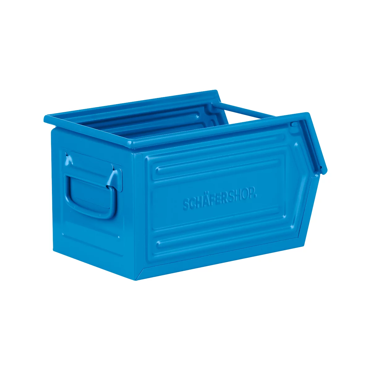 Schäfer Shop Select Bac à bec, avec barre de support, L 377 x l 211 x H 201 mm, 11,5 l, 60 kg, acier, RAL 5015 (bleu ciel)