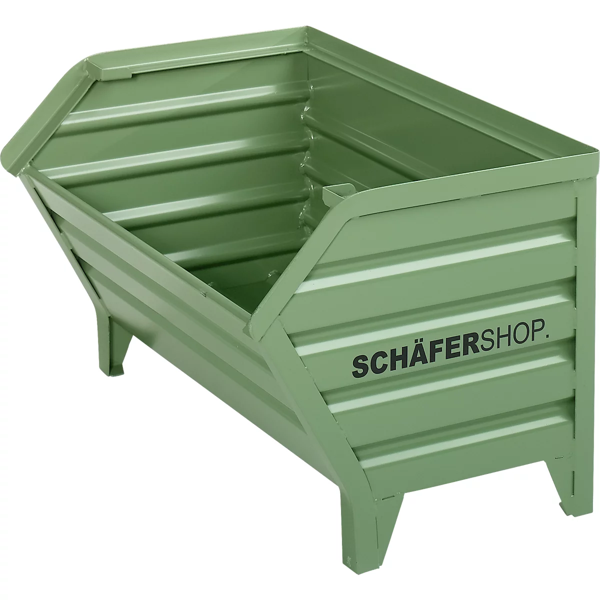 Schäfer Shop Select Bac de transport et gerbable, L 700 x P 820 x H 610 mm, vert réséda RAL 6011, jusqu'à 800 kg