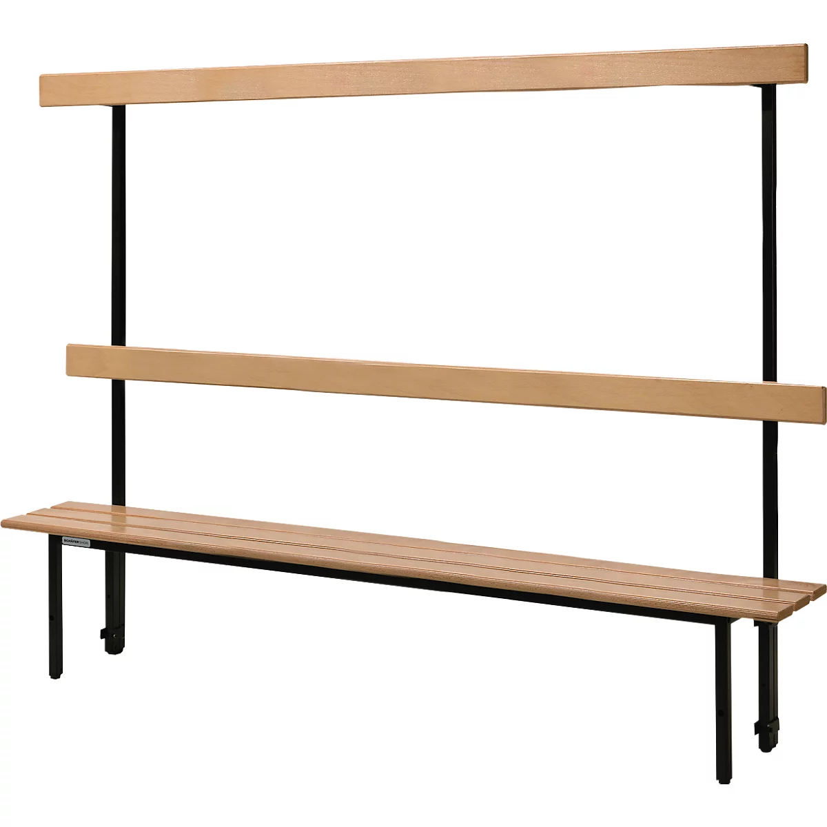 Schäfer Shop Select banc, pour vestiaires, avec panneau arrière, 7 crochets doubles, L 1495 x P 310 x H 415 mm, noir 