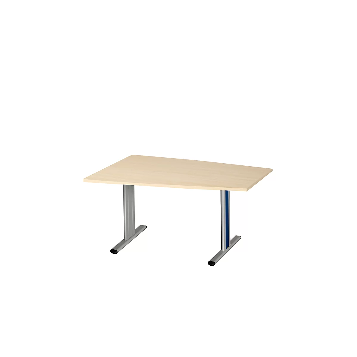 Schäfer Shop Select Besprechungstisch MODENA Basic, Tonne, T-Fuß, B 1400 x T 1000 x H 717 mm, Ahorn/weißaluminium RAL 9006