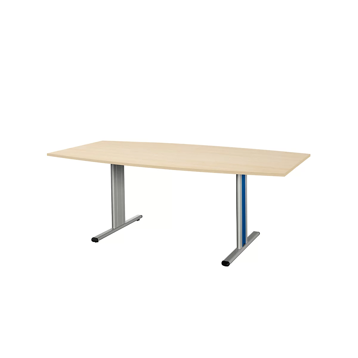 Schäfer Shop Select Besprechungstisch Planova Basic, Boot, T-Fuß, B 2000 x T 1000 x H 717 mm, Ahorn/weißaluminium RAL 9006