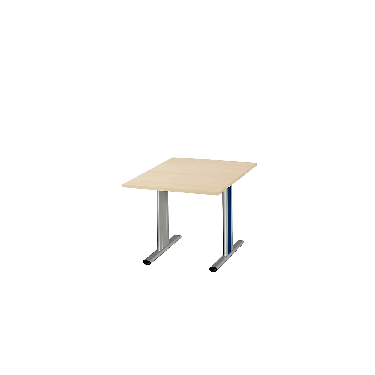 Schäfer Shop Select Besprechungstisch Planova Basic, Quadrat, T-Fuss, B 1000 x T 1000 x H 717 mm, Ahorn/weissaluminium RAL 9006 