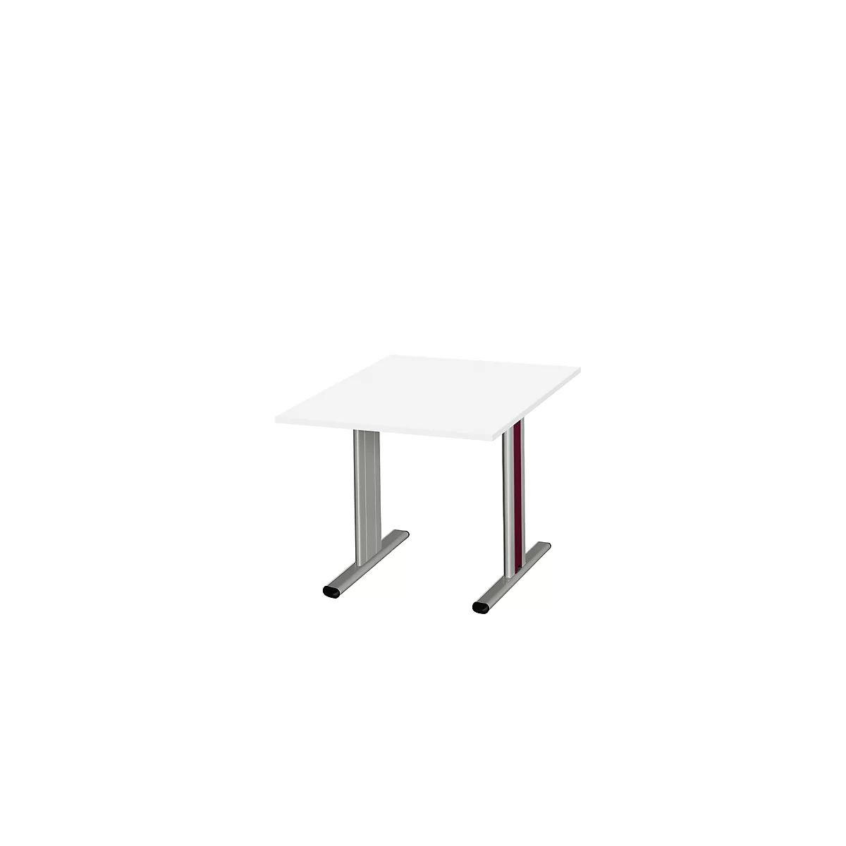 Schäfer Shop Select Besprechungstisch Planova Basic, Quadrat, T-Fuss, B 1000 x T 1000 x H 717 mm, weiss/weissaluminium RAL 9006 