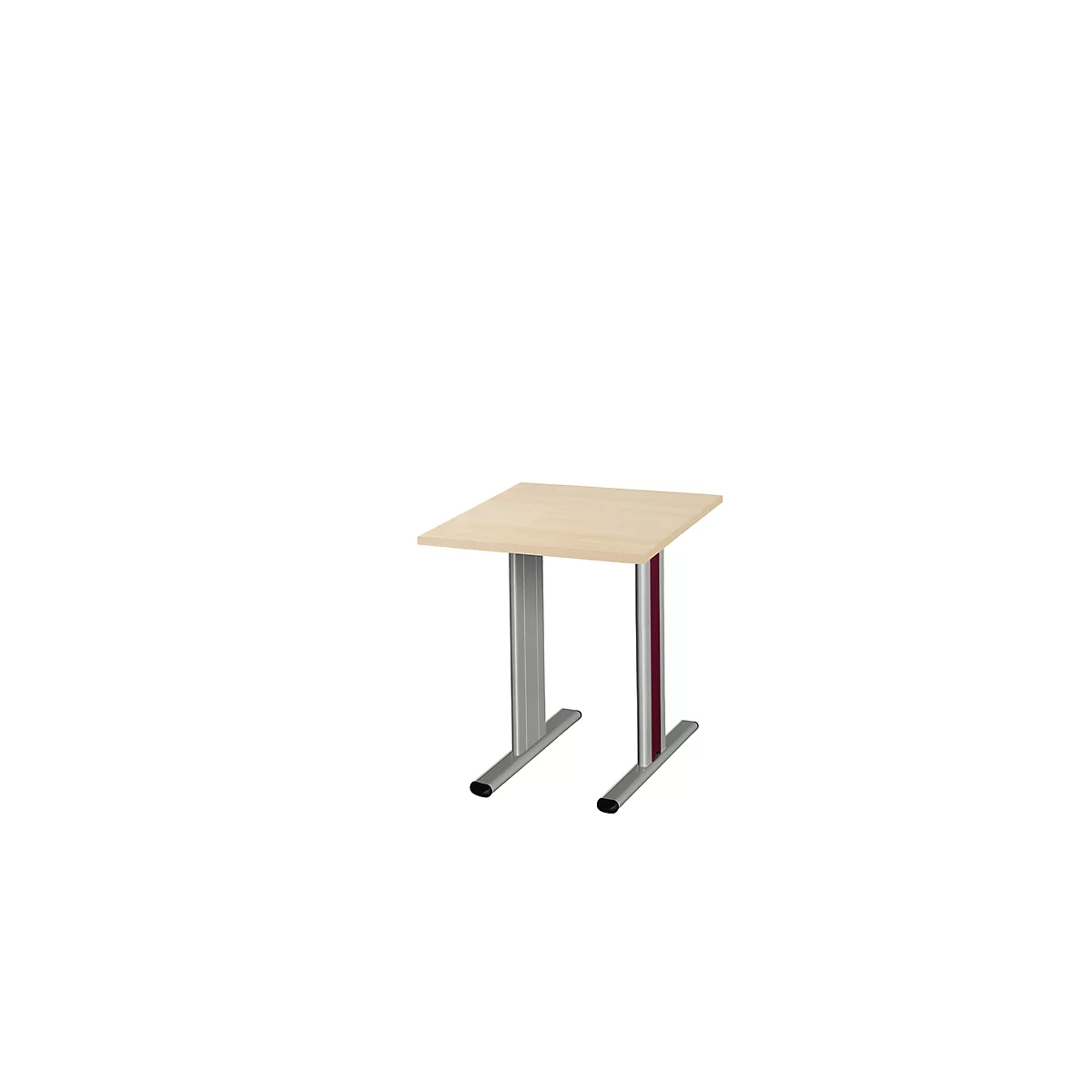 Schäfer Shop Select Besprechungstisch Planova Basic, Quadrat, T-Fuß, B 800 x T 800 x H 717 mm, Ahorn/weißaluminium RAL 9006