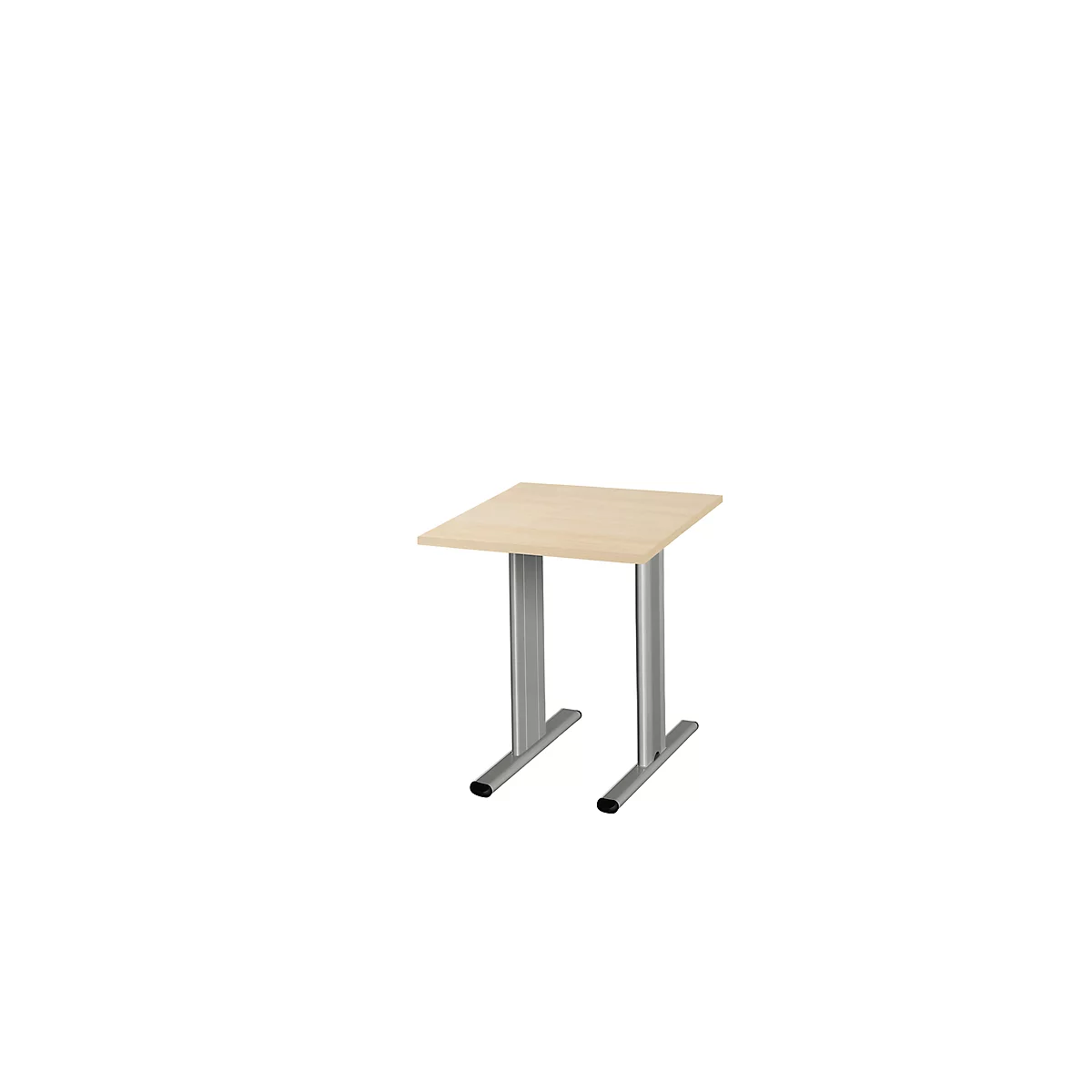 Schäfer Shop Select Besprechungstisch Planova Basic, Quadrat, T-Fuß, B 800 x T 800 x H 717 mm, Ahorn/weißaluminium RAL 9006