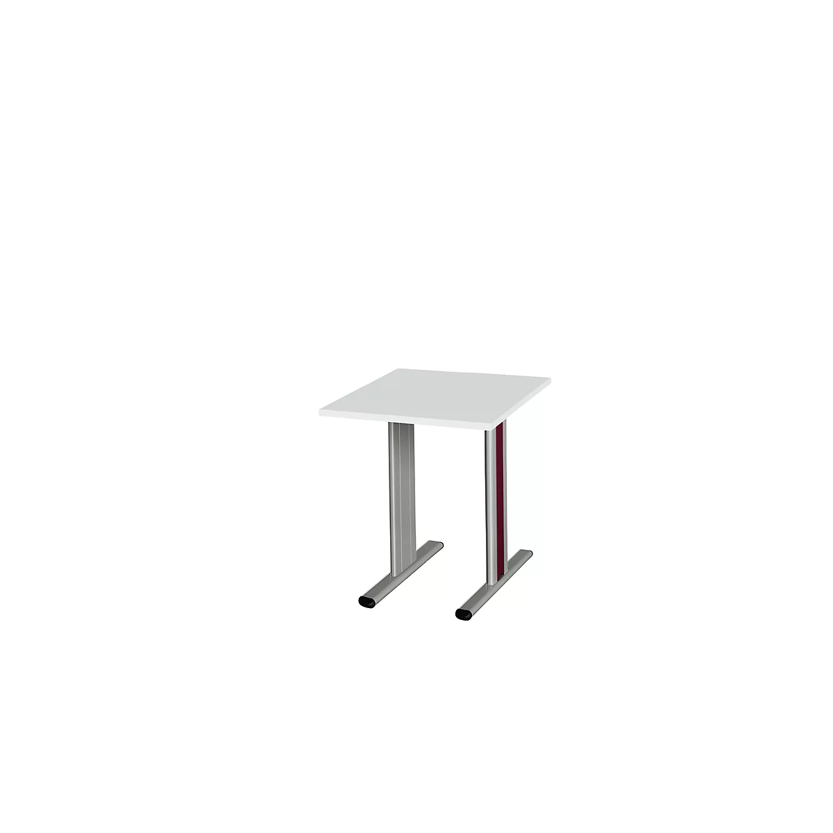 Schäfer Shop Select Besprechungstisch Planova Basic, Quadrat, T-Fuß, B 800 x T 800 x H 717 mm, lichtgrau/weißaluminium RAL 9006