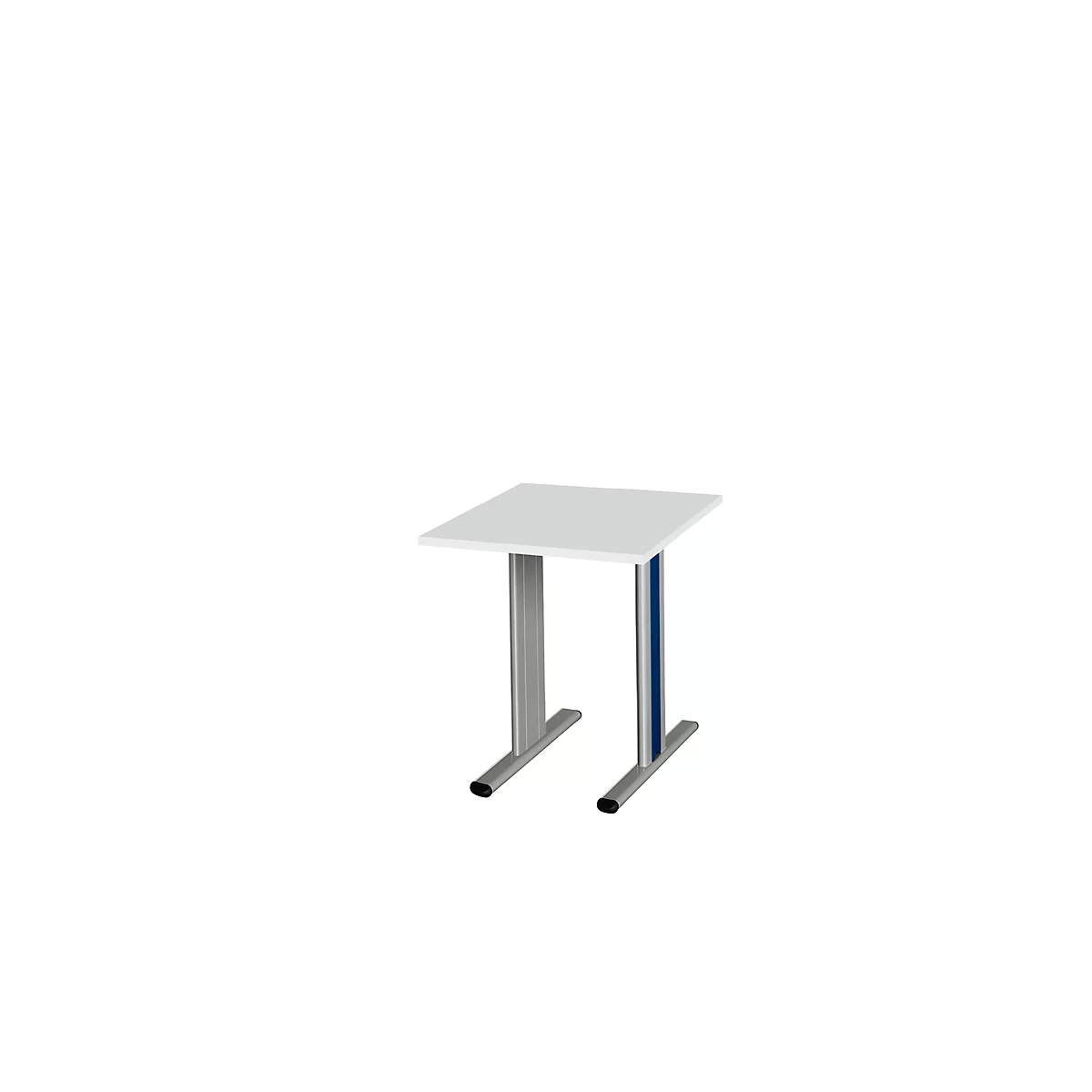Schäfer Shop Select Besprechungstisch Planova Basic, Quadrat, T-Fuß, B 800 x T 800 x H 717 mm, lichtgrau/weißaluminium RAL 9006