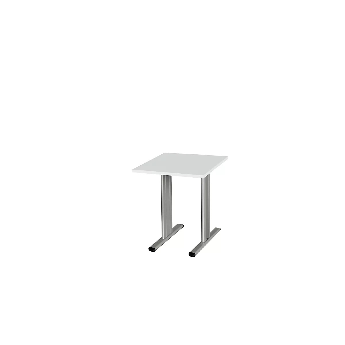 Schäfer Shop Select Besprechungstisch Planova Basic, Quadrat, T-Fuß, B 800 x T 800 x H 717 mm, lichtgrau/weißaluminium RAL 9006