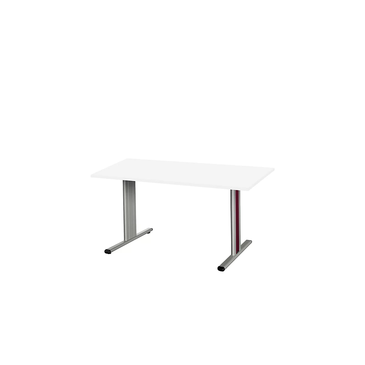 Schäfer Shop Select Besprechungstisch Planova Basic, Rechteck, T-Fuß, B 1400 x T 800 x H 717 mm, weiß/weißaluminium RAL 9006 