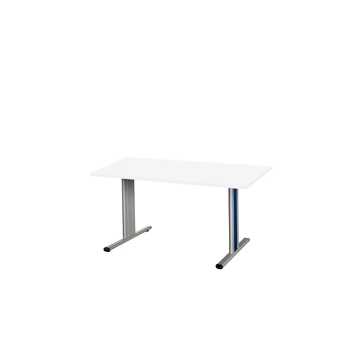 Schäfer Shop Select Besprechungstisch Planova Basic, Rechteck, T-Fuß, B 1400 x T 800 x H 717 mm, weiß/weißaluminium RAL 9006 