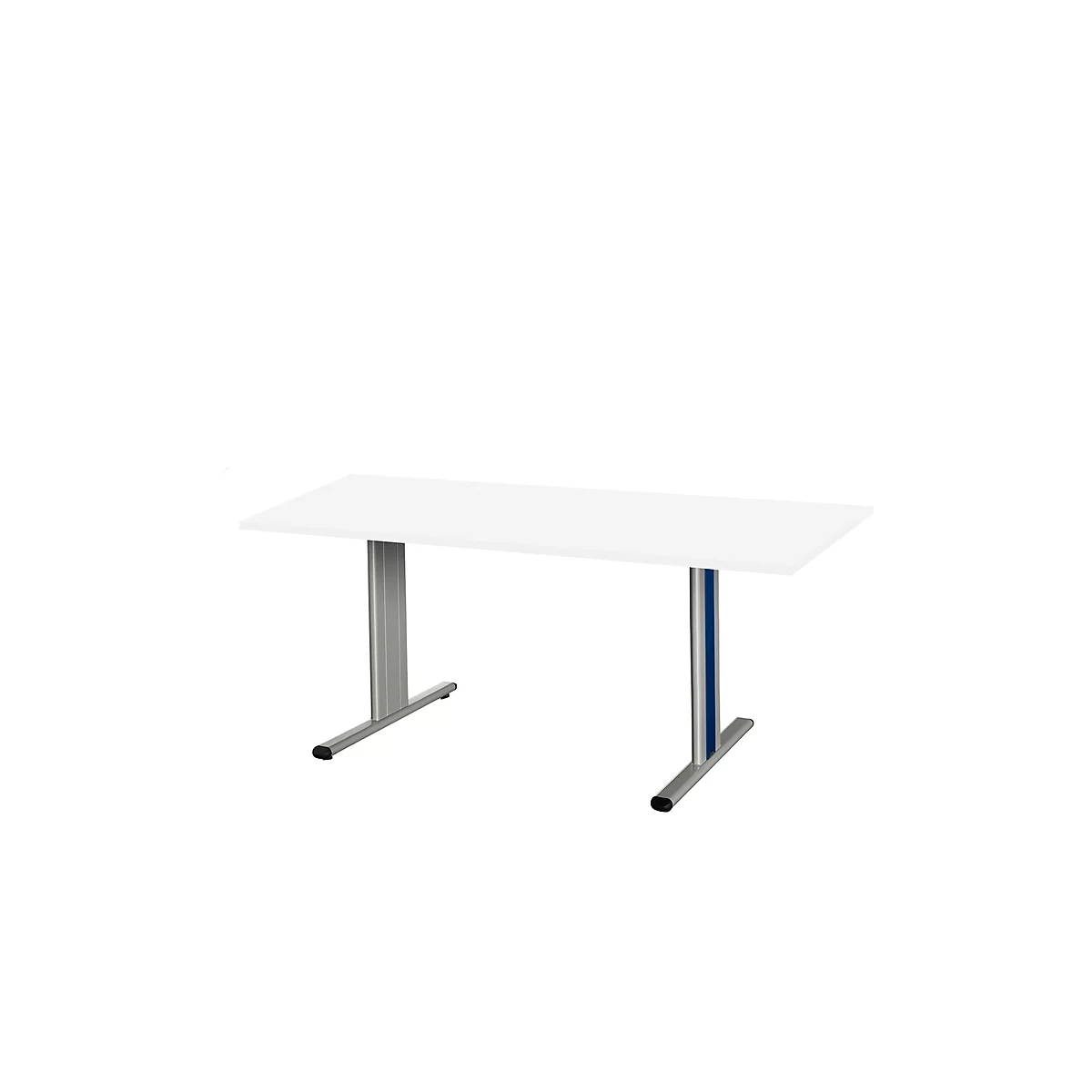 Schäfer Shop Select Besprechungstisch Planova Basic, Rechteck, T-Fuss, B 1600 x T 800 x H 717 mm, weiss/weissaluminium RAL 9006 