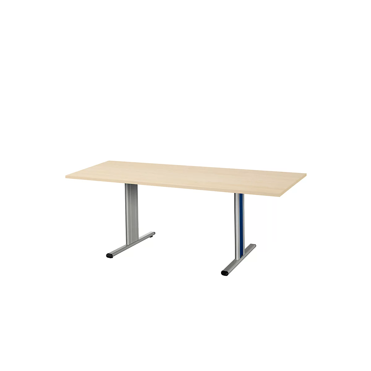 Schäfer Shop Select Besprechungstisch Planova Basic, Rechteck, T-Fuß, B 1800 x T 800 x H 717 mm, Ahorn/weißaluminium RAL 9006