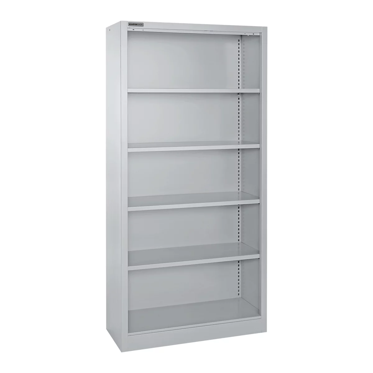 Schäfer Shop Select Bibliothèque étagères acier MS iCONOMY, 5 HC, l. 800 x P 400 x H 1935 mm, alu blanc RAL 9006
