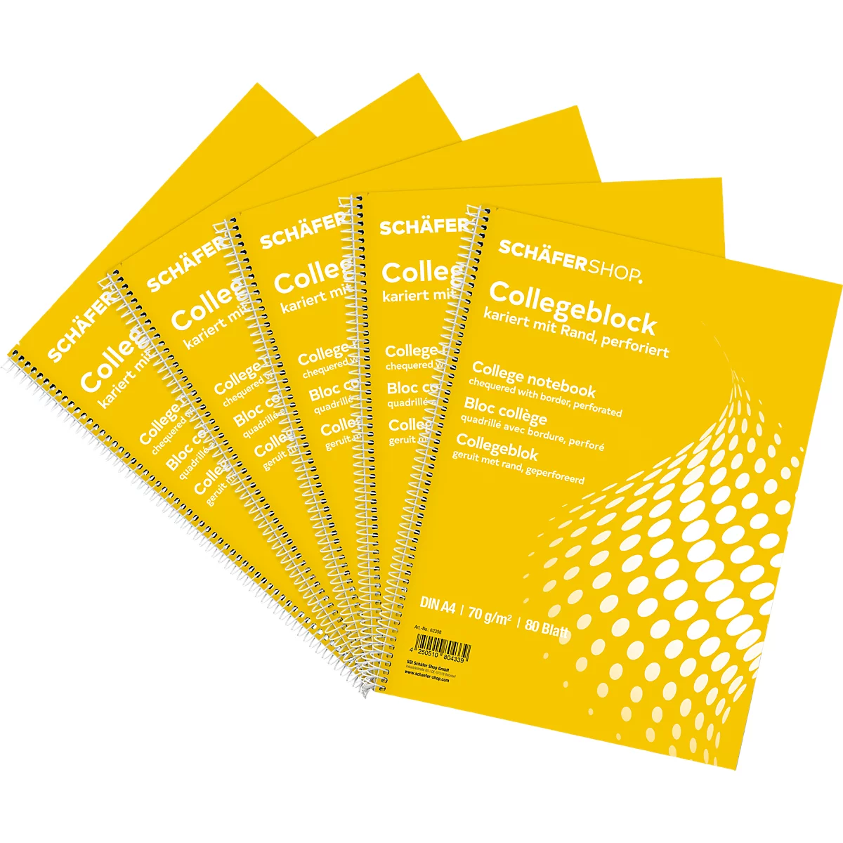 Schäfer Shop Select Bloc collège, format A4, 80 feuilles, 5 p., blanc
