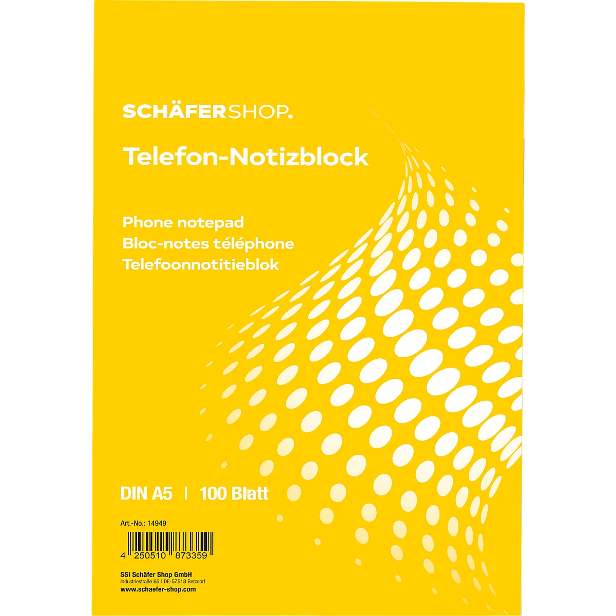 Schäfer Shop Select Bloc-notes téléphone, format A5, 5 p.