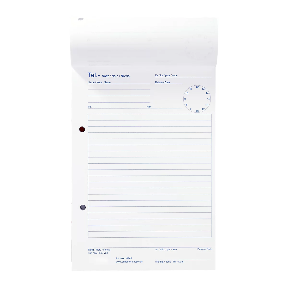 Schäfer Shop Select Bloc-notes téléphone, format A5, 5 p.