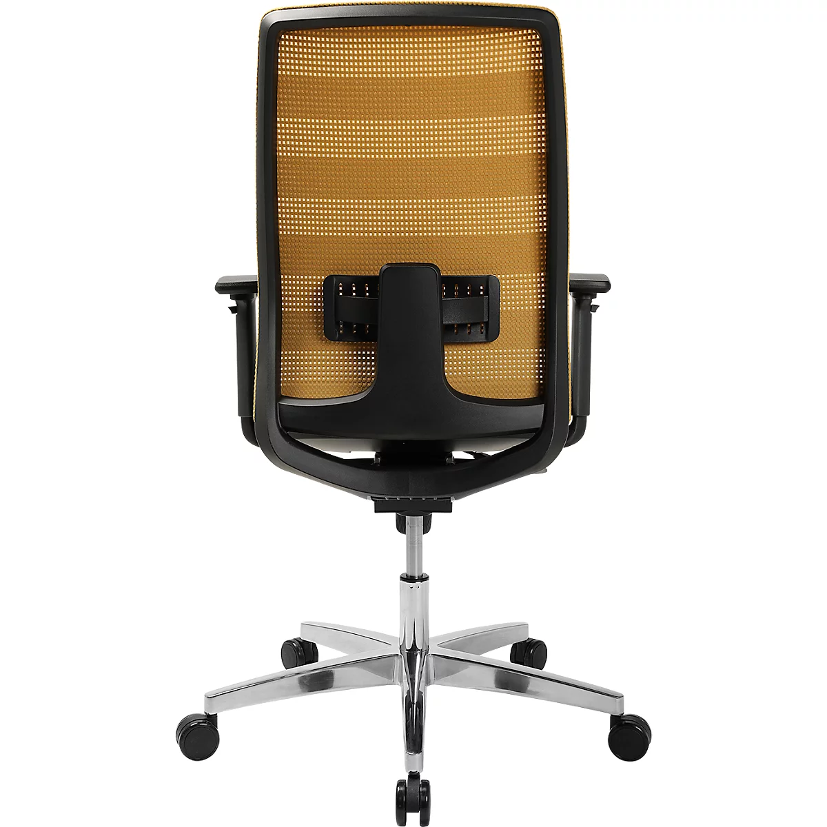 Schäfer Shop Select Bürostuhl SSI Proline Edition 50, mit Armlehnen, Punktsynchronmechanik, Bandscheibensitz, Lordosenstütze, Netzrücken, schwarz/ocker