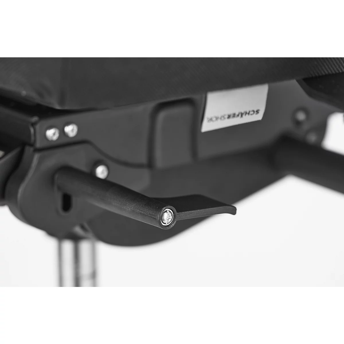Schäfer Shop Select Bürostuhl SSI PROLINE S3+, mit Armlehnen, 3D-Synchronmechanik, Flachsitz, 3D-Netz-Rückenlehne, schwarz/alusilber