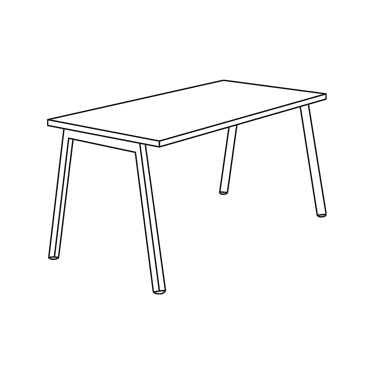 Schäfer Shop Select Bureau Start Off, pieds en A, rectangulaire, acier/bois, l. 1200 x P 800 x H 735 mm, gris clair 