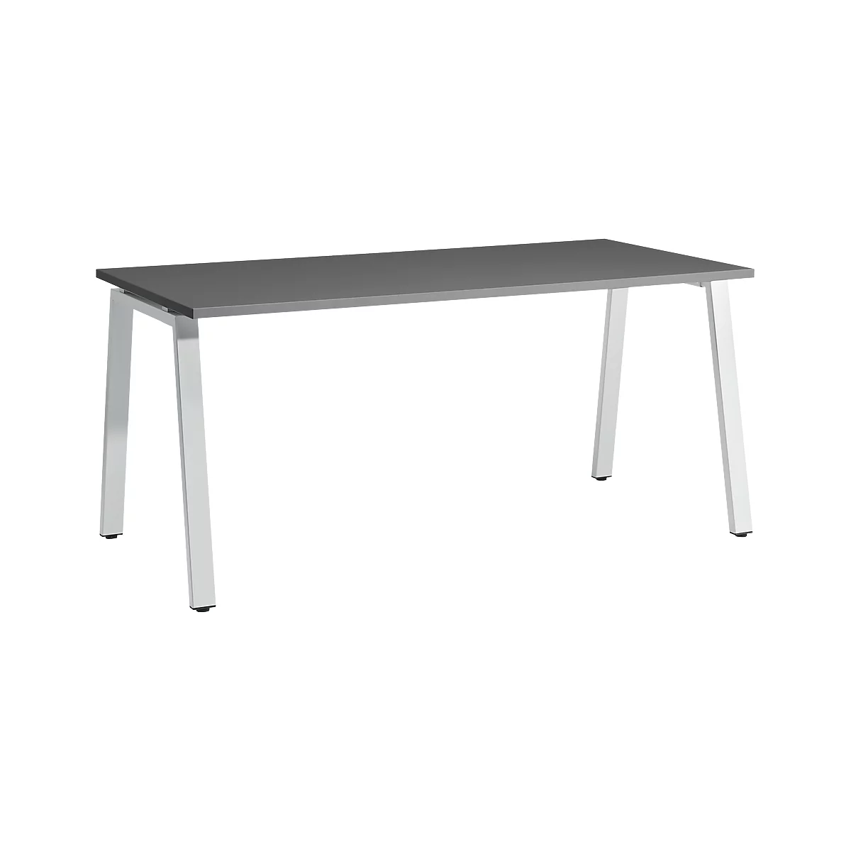 Schäfer Shop Select Bureau Start Off, pieds en A, rectangulaire, acier/bois, l. 1600 x P 800 x H 735 mm, graphite 