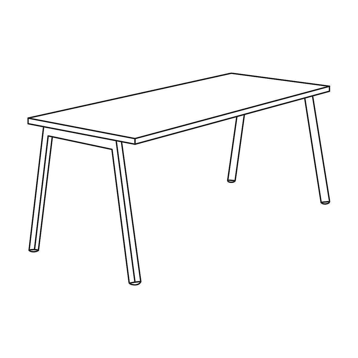 Schäfer Shop Select Bureau Start Off, pieds en A, rectangulaire, acier/bois, l. 1600 x P 800 x H 735 mm, gris clair 