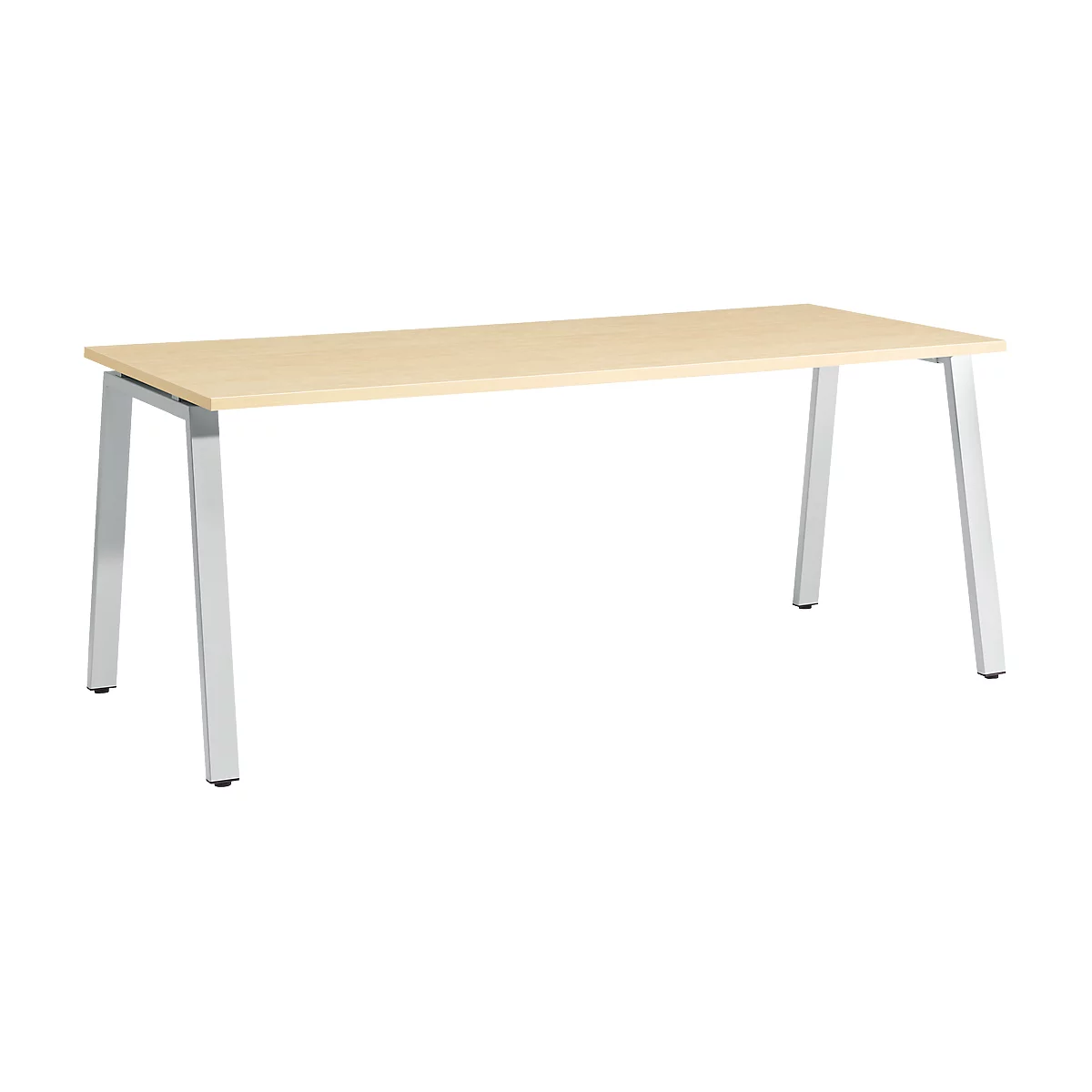 Schäfer Shop Select Bureau Start Off, pieds en A, rectangulaire, acier/bois, l. 1800 x P 800 x H 735 mm, érable 