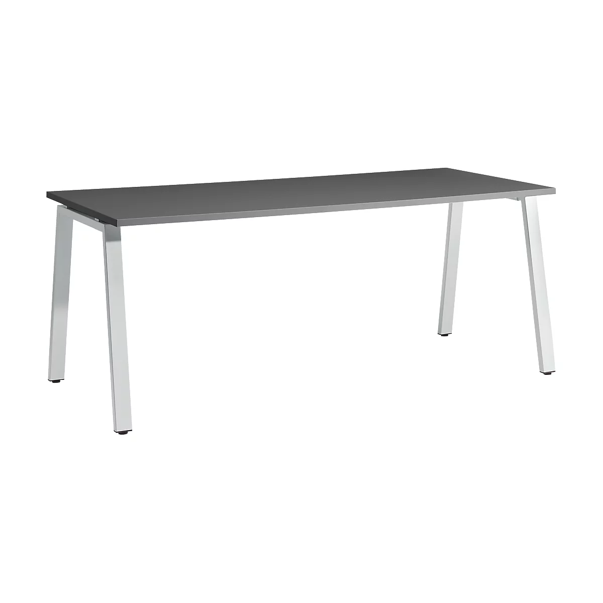 Schäfer Shop Select Bureau Start Off, pieds en A, rectangulaire, acier/bois, l. 1800 x P 800 x H 735 mm, graphite 