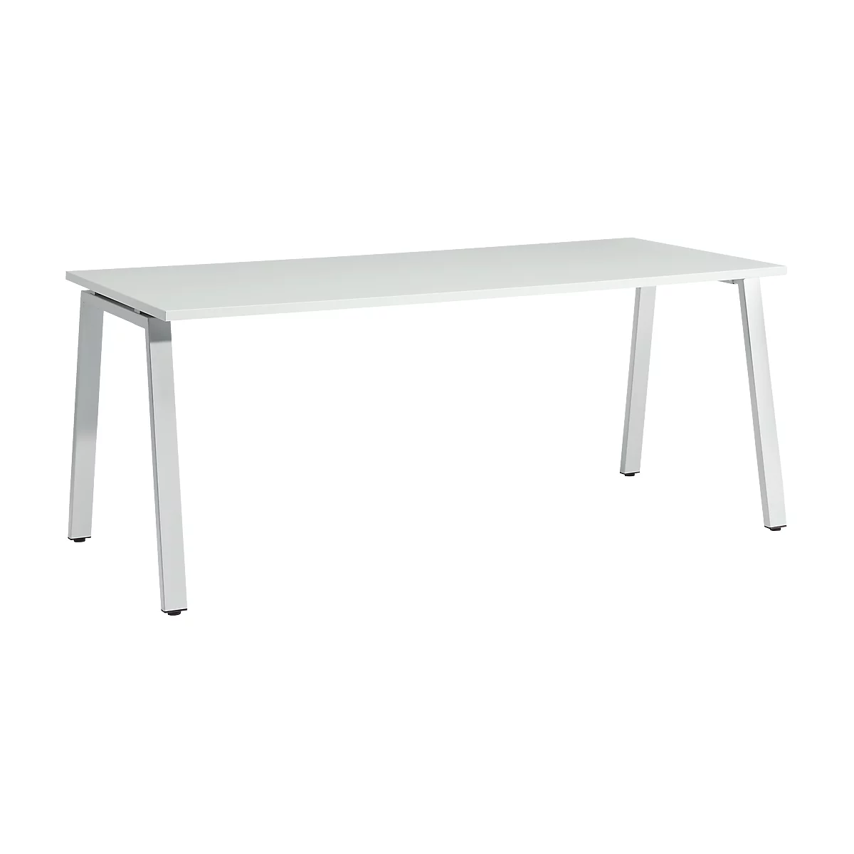 Schäfer Shop Select Bureau Start Off, pieds en A, rectangulaire, acier/bois, l. 1800 x P 800 x H 735 mm, gris clair 