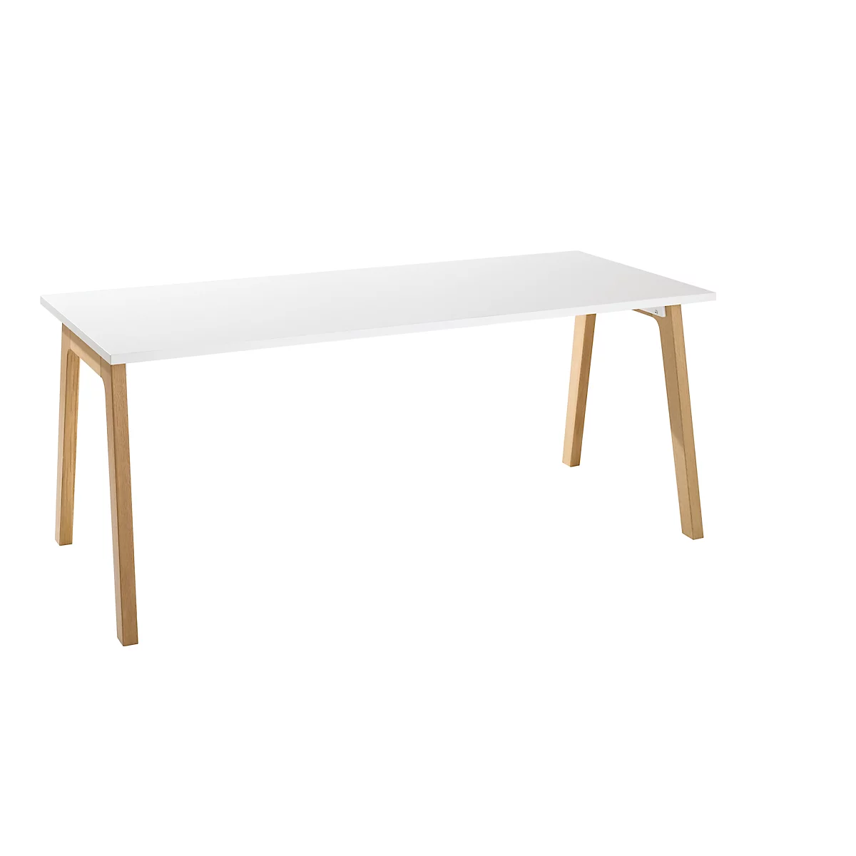 Schäfer Shop Select Bureau Start Off Wood, rectangulaire, pied en A, L 1800 x P 800 x H 735 mm, blanc/imitation bois 
