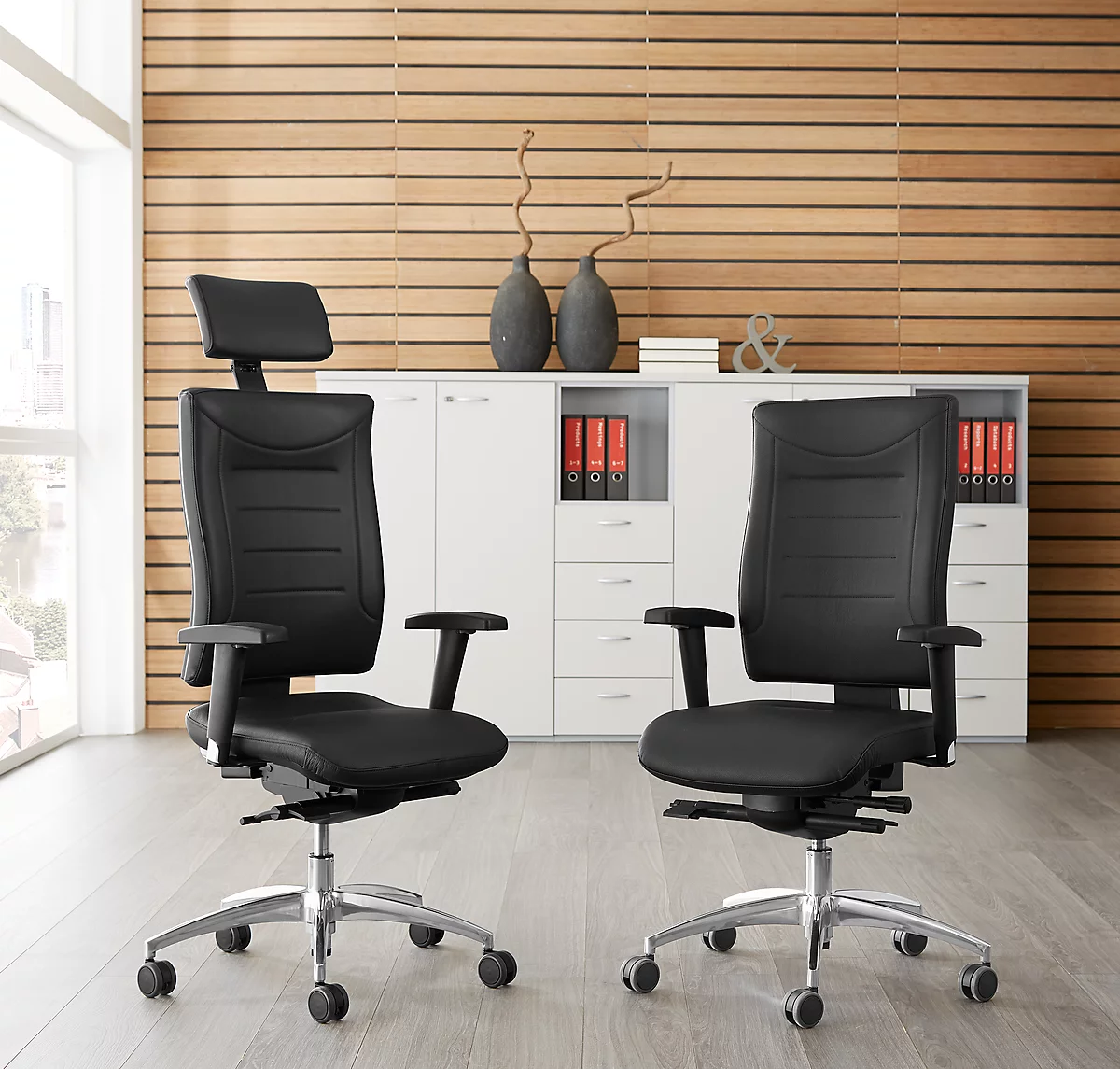 Schäfer Shop Select Bureaustoel SSI PROLINE P3 DELUXE, synchroonmechanisme, zonder armleuningen, gestoffeerde comfortzitting, met hoofdsteun
