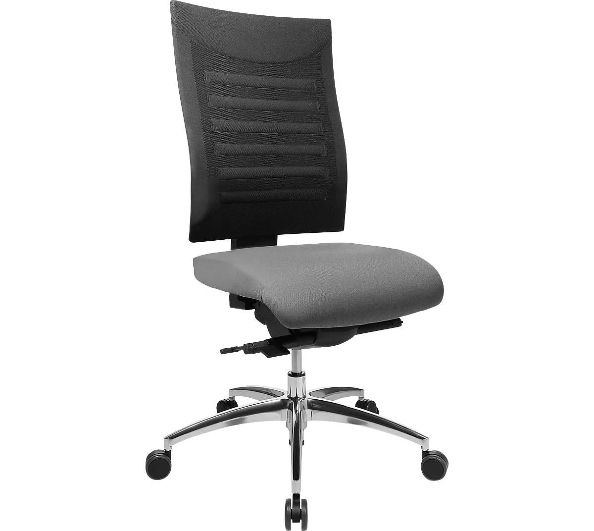 Schäfer Shop Select Bureaustoel SSI PROLINE S3+, synchroonmechanisme, zonder armleuningen, rugleuning met 3D-gaas, 3D-zitgewricht, grijs/zwart