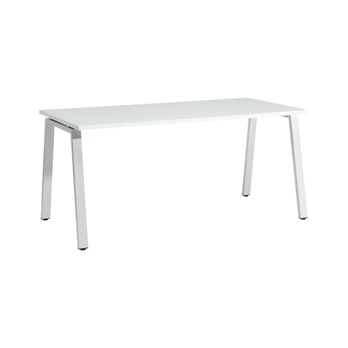 Schäfer Shop Select Bureautafel Start Off, A-poot, rechthoek, staal/hout, B 1600 x D 800 x H 735 mm, lichtgrijs 